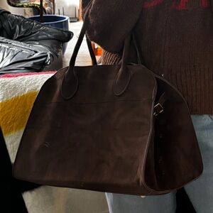 Brown Suede Tote Bag